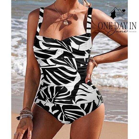 Ekouaer Twist Front Tummy Control One Piece Swimsuit Size XL - Picture 1 of 7